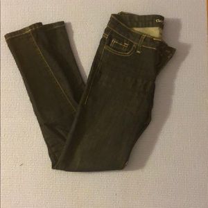 Plain dark blue jeans